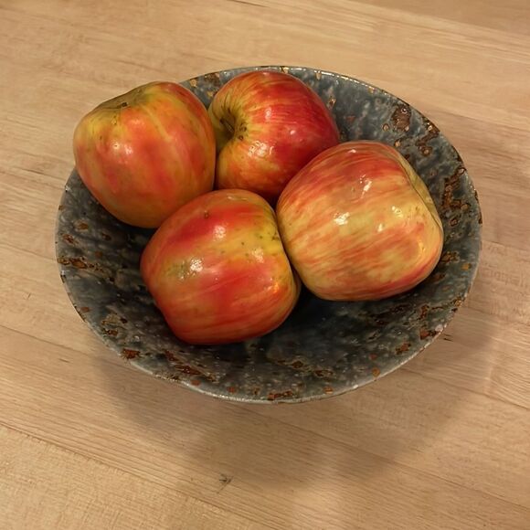Cobalt blue and gold glazed pottery bowl - Picture 9 of 9